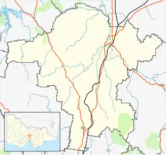 Puckapunyal is located in Shire of Mitchell