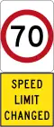 New 70&nbsp;km/h Speed Limit (used in South Australia)