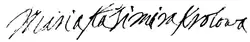Marie Casimire d'Arquien's signature
