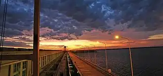 A view of the sunset from the coast