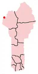 Location of Porga in Benin