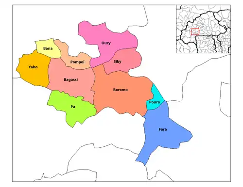 Bagassi Department location in the province