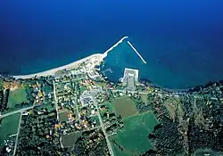Aerial view of Barcelona in the northern part of the town of Westfield. View is to the north over Lake Erie.