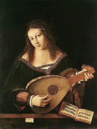 Lady Playing Lute (1520), oil on panel, 65 x 50 cm., Pinacoteca di Brera, Milan