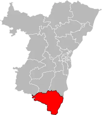 Situation of the canton of Sélestat in the department of Bas-Rhin