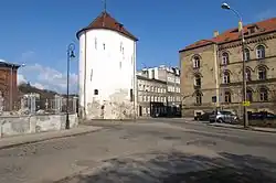 The Stare Przedmieście, with the Baszta Biała in the foreground