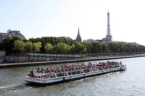The spire, center, as seen from the Invalides bridge