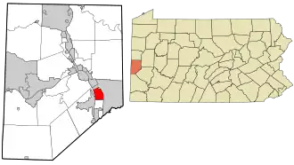 Location in Beaver County, Pennsylvania