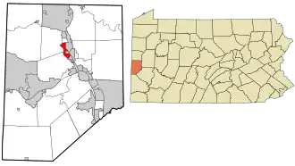 Location in Beaver County and state of Pennsylvania