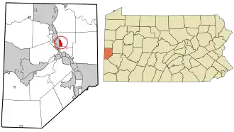 Location in Beaver County and state of Pennsylvania