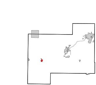 Location in Beckham County and the state of Oklahoma
