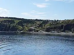 View of Beach Hill, located at "The Front", with the ferry dock on the left