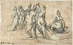 Study for background group in the Raising of Lazarus, Louvre