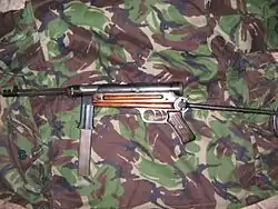 Beretta Model 1 with MP40-style under-folding stock