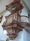 Late Baroque polychromed wood in a South German pilgrimage church