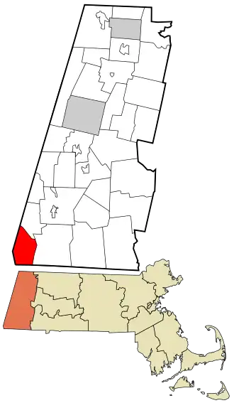 Location in Berkshire County and Massachusetts.