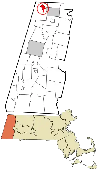 Location in Berkshire County and the state of Massachusetts.