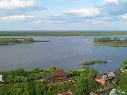 A view of the Volga River from the selo of Bezvodnoye in Kstovsky District