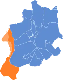 Location of Wapienica within Bielsko-Biała