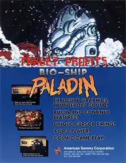 Arcade flyer of Bio-ship Paladin