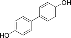 Displayed structure of a 4,4′-biphenol molecule