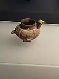Bird-shaped ceramic vessel