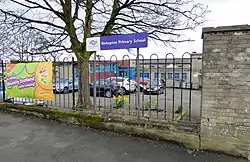Bishopton Primary School from outside the gates