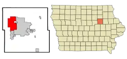 Location within Black Hawk County and Iowa