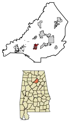 Location of Locust Fork in Blount County, Alabama.