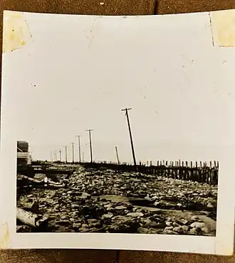 Atlantic City Boardwalk in ruins after the 1944 Great Atlantic Hurricane