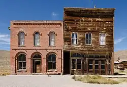 Photograph of abandoned and deteriorated buildings in the Bodie Historic District.