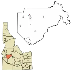 Location of Crouch in Boise County, Idaho.