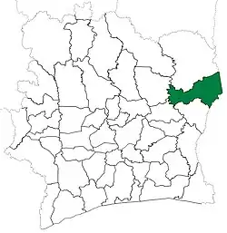 Bondoukou Department from 1988 to 2009. (Other subdivision boundaries began to change in 1995.)