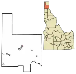 Location of Kootenai in Bonner County, Idaho.
