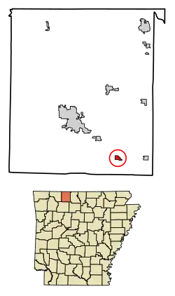 Location of Valley Springs in Boone County, Arkansas.