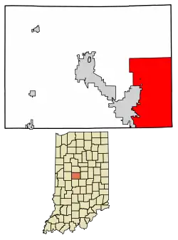 Location of Zionsville in Boone County, Indiana.