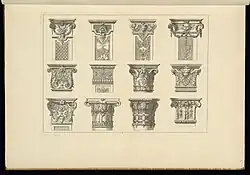Illustrations of Baroque pilaster capitals from France, in the Cooper Hewitt, Smithsonian Design Museum