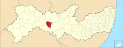 Location of Carnaubeira da Penha in Pernambuco