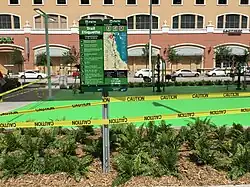 New exercise park under the station in 2016, and MetroPath sign