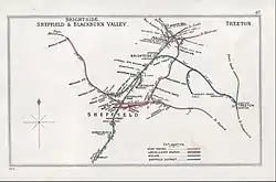 Railway lines in Sheffield in 1912