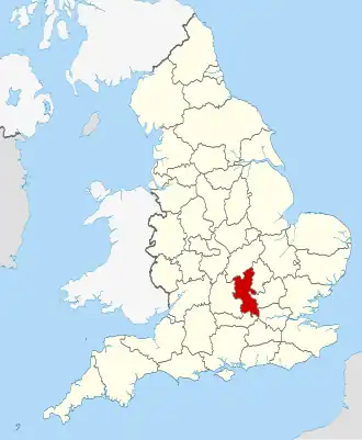 Buckinghamshire shown within England