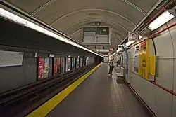Platform 1, inbound to Waterfront station, in 2019