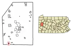 Location of Seven Fields in Butler County, Pennsylvania.
