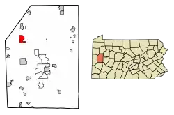 Location of West Liberty in Butler County, Pennsylvania.