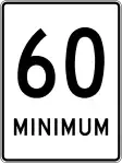 Minimum speed limit sign