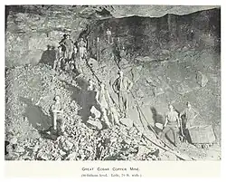 Miners working a 70 foot wide lode, c.1899.