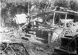 Collapsed houses after the earthquake in Bali