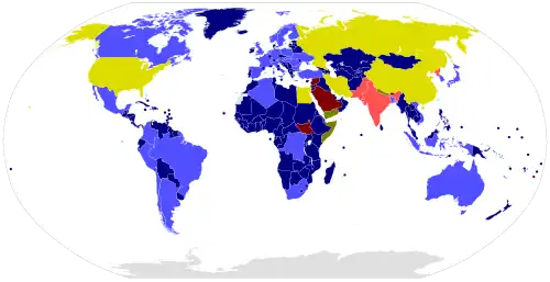 Map of states' adoption of the CTBT