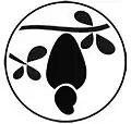 Pictogram for Cajueiro Seco (lit. 'dry cashew') station, depicting a cashew apple