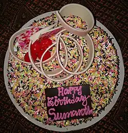 Homemade birthday cake